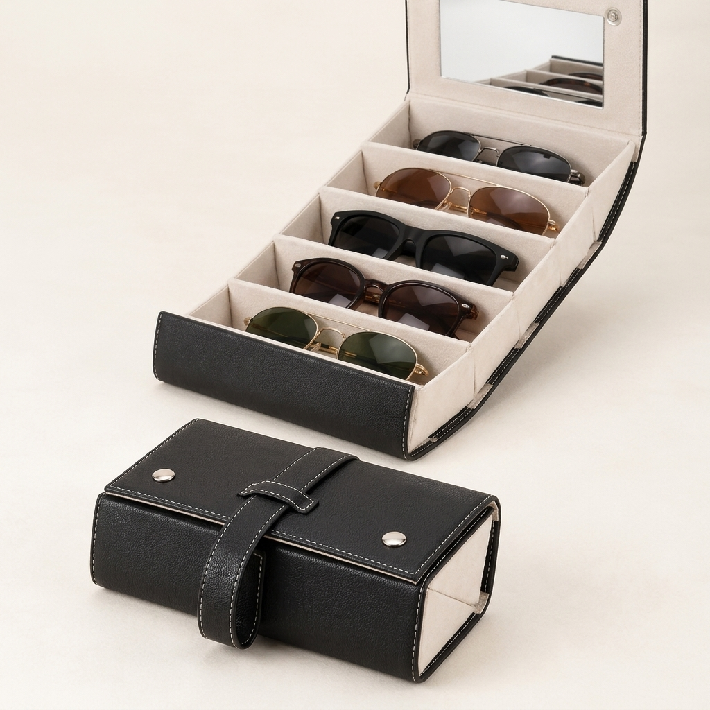5-Slot Travel Sunglasses Organizer Case