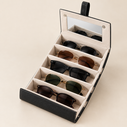5-Slot Travel Sunglasses Organizer Case