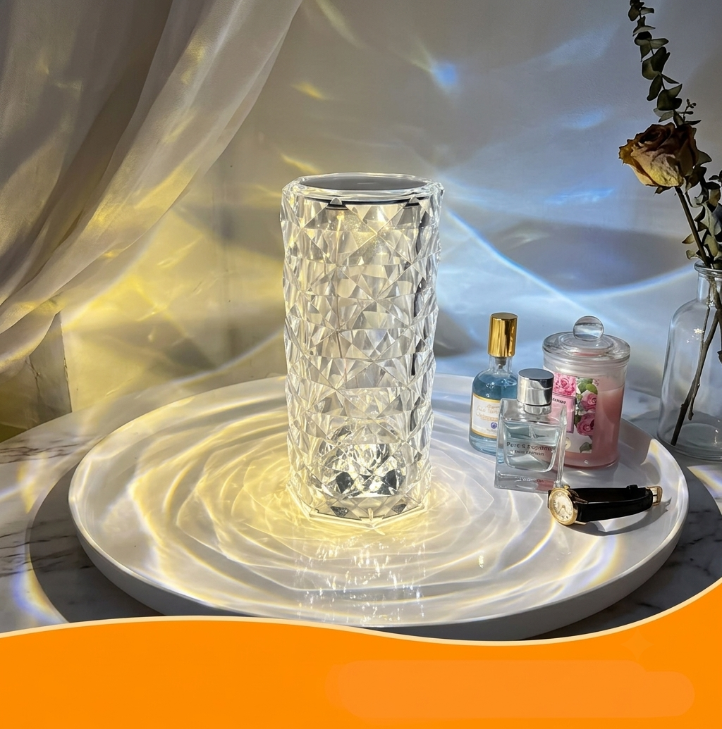 Crystal Touch Control Rose Diamond Table Lamp