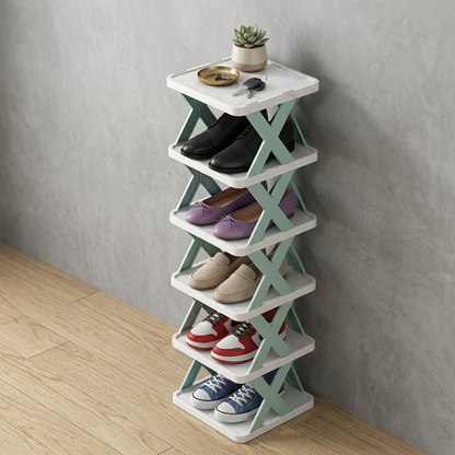 6-Tier Foldable Shoe Rack & Storage Organizer