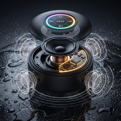 HydroBeat Waterproof RGB Bluetooth Shower Speaker