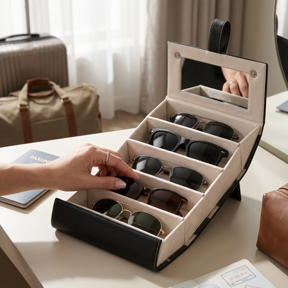 5-Slot Travel Sunglasses Organizer Case