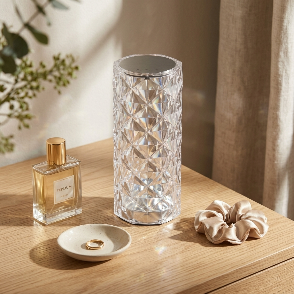 Crystal Touch Control Rose Diamond Table Lamp